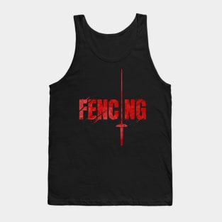 Red Logo with Foil - The Logo for Fencing Tank Top